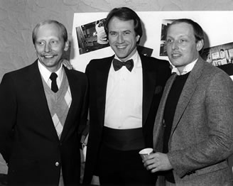 (L-R:) Bill Chvala, Los Angeles Emcee Don Martin and Ron Chvala at the premiere of one of Chvala & Company's films.