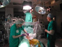 Setting lights for a dramatic surgery scene for Cheyenne Heart Center. 